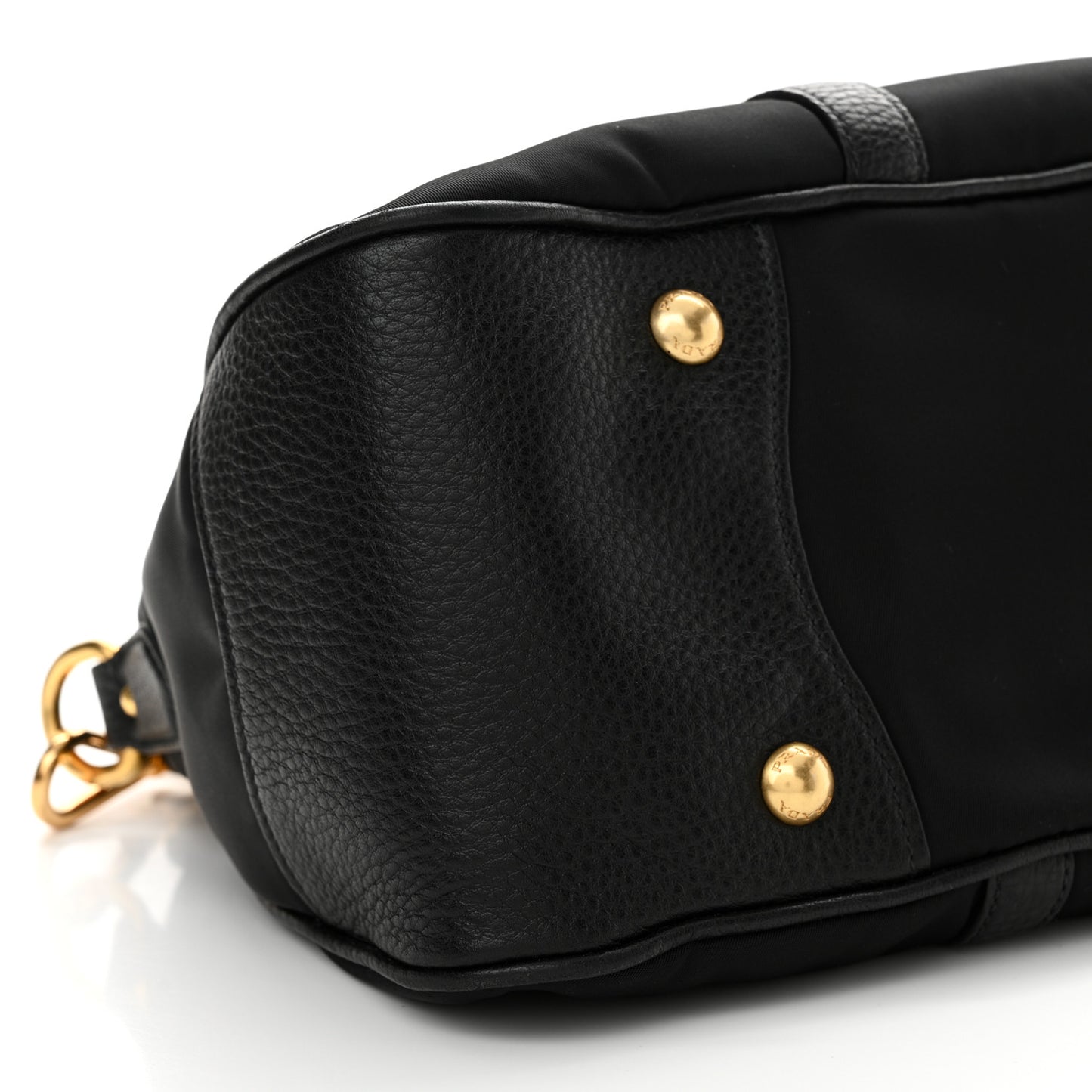 Tessuto Nylon Vitello Daino Shopping Satchel Black