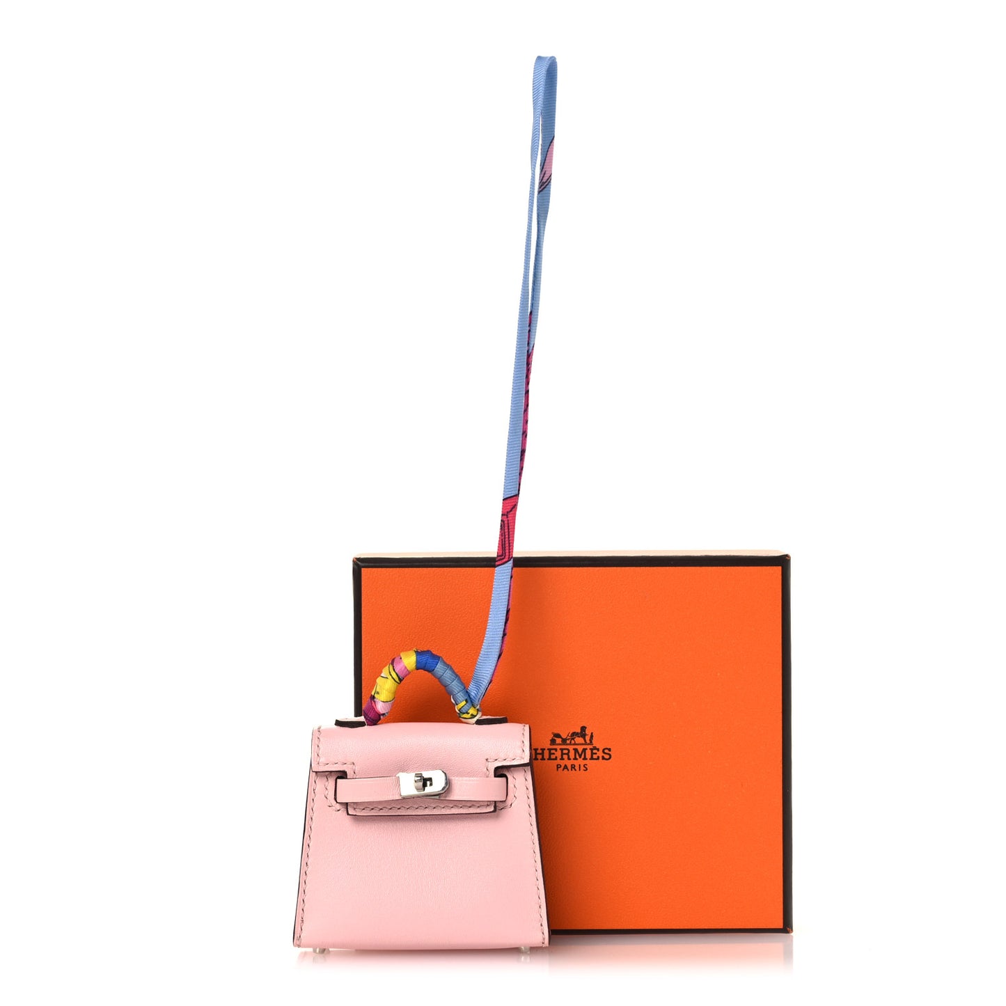 Tadelakt Mini Kelly Twilly Bag Charm Rose Sakura