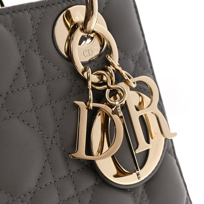 Christian Dior Lambskin Cannage Small My ABCDior Lady Dior Grey 11 of 12