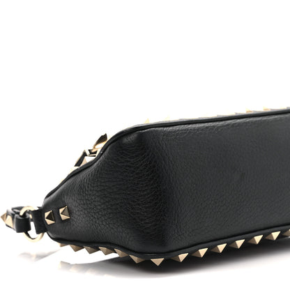 Valentino Garavani Pebbled Calfskin Small Rockstud Flip Lock Shoulder Bag Black 6 of 7