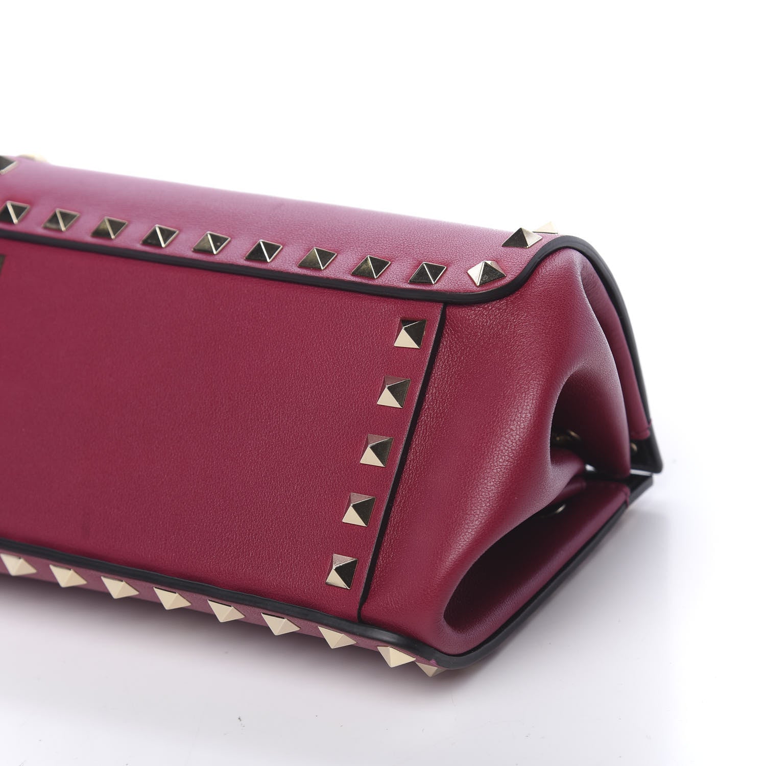 Valentino Garavani Vitello Rockstud Mini Chain Shoulder Bag Raspberry 9 of 9