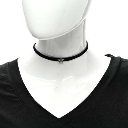 Christian Dior Velvet Crystal Star Choker Necklace Black 2 of 5