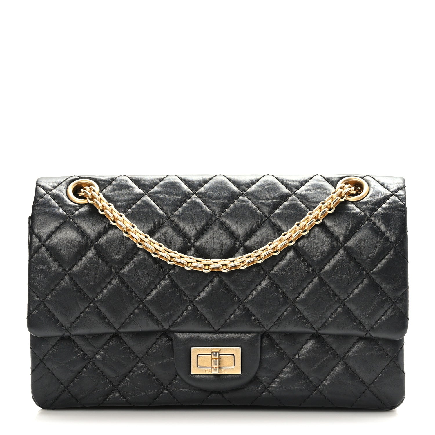 Chanel Aged Calfskin Quilted 2.55 Reissue 225 Flap Black 1 of 9