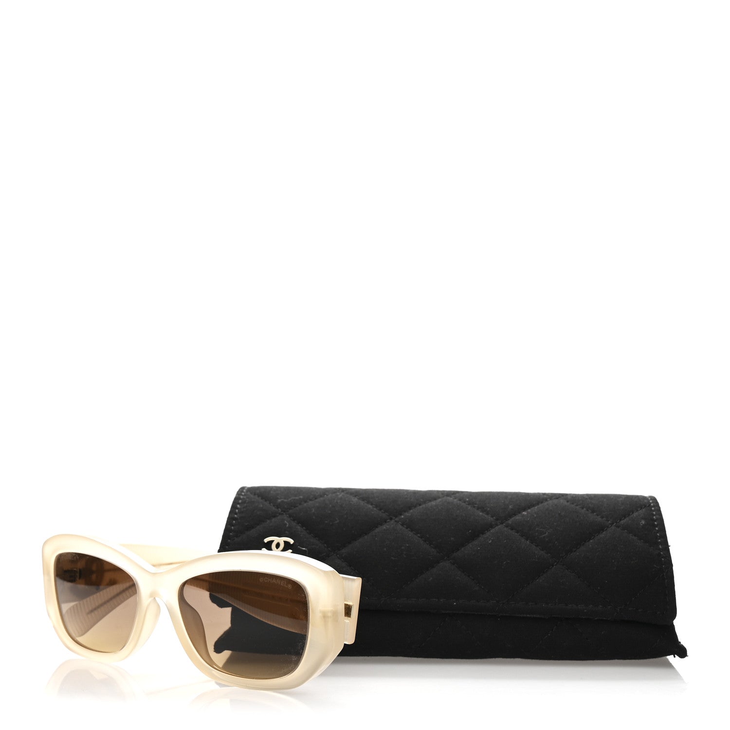 Chanel Acetate Rectangle Sunglasses 5493 Light Yellow Light Yellow 8 of 8