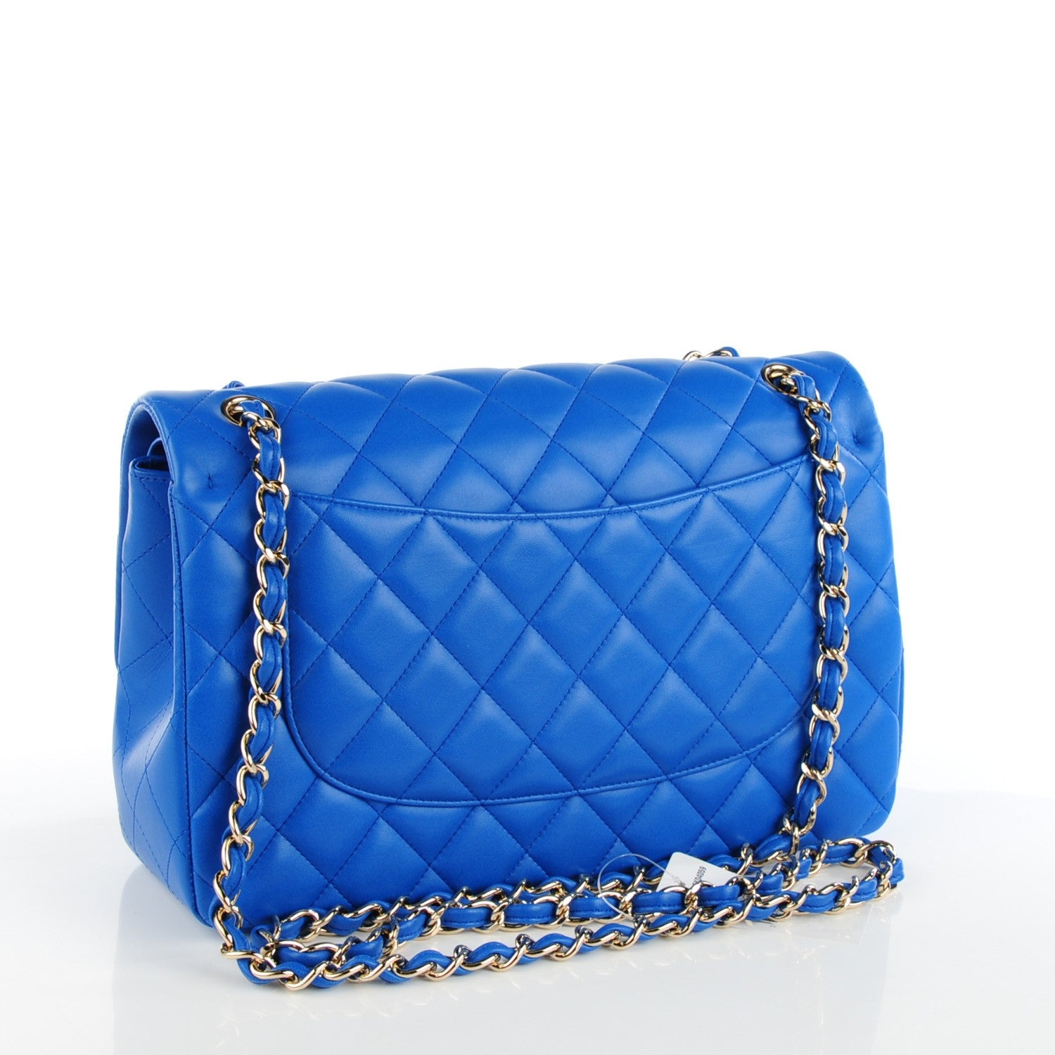 Chanel Lambskin Quilted Jumbo Double Flap Blue 3 of 8