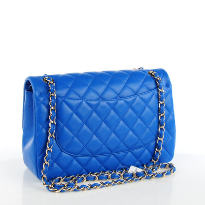 Chanel Lambskin Quilted Jumbo Double Flap Blue 3 of 8