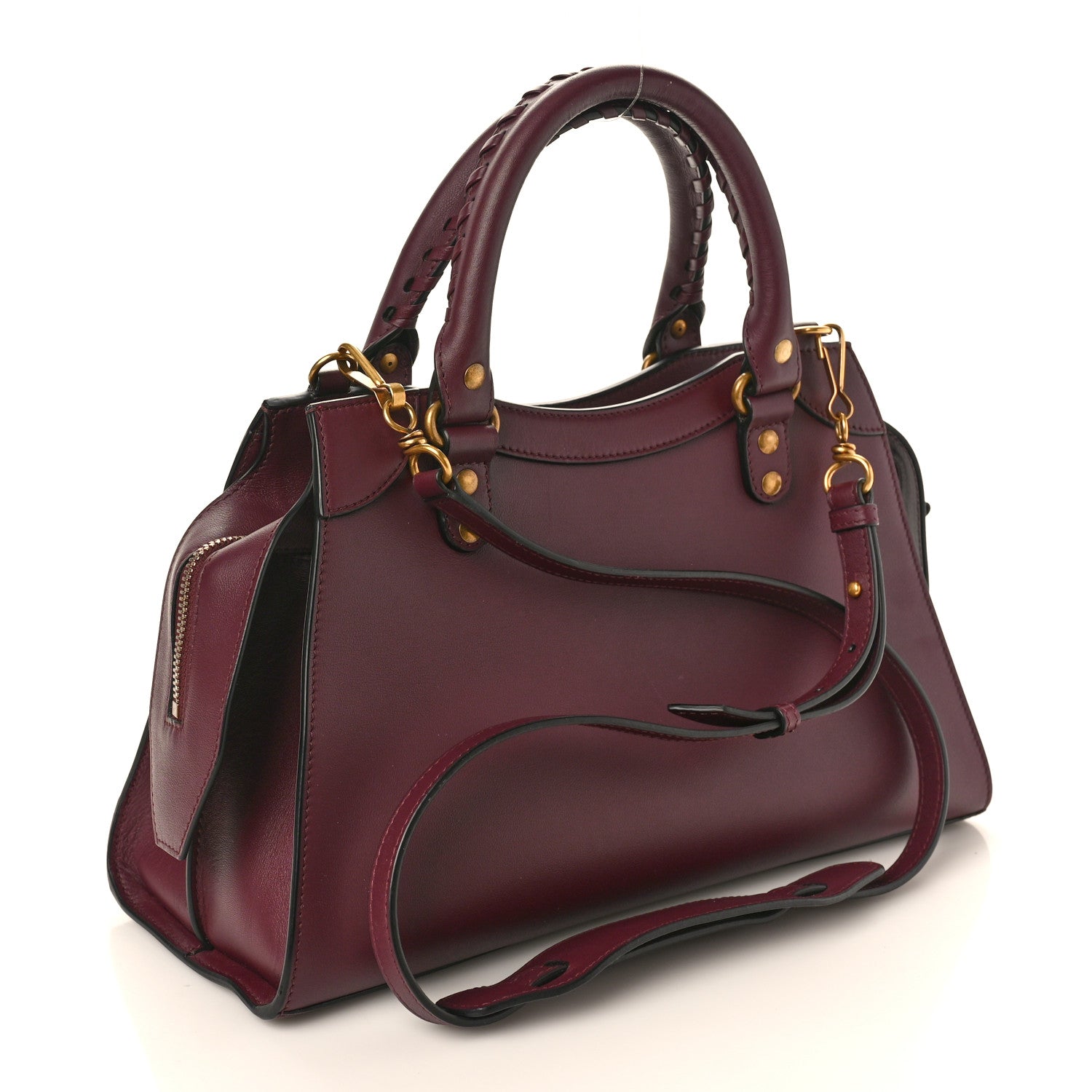 Balenciaga Smooth Calfskin Brass Hardware Neo Classic S City Burgundy 3 of 11