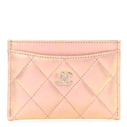 Chanel Iridescent Calfskin Quilted Card Holder Pink 1 of 9