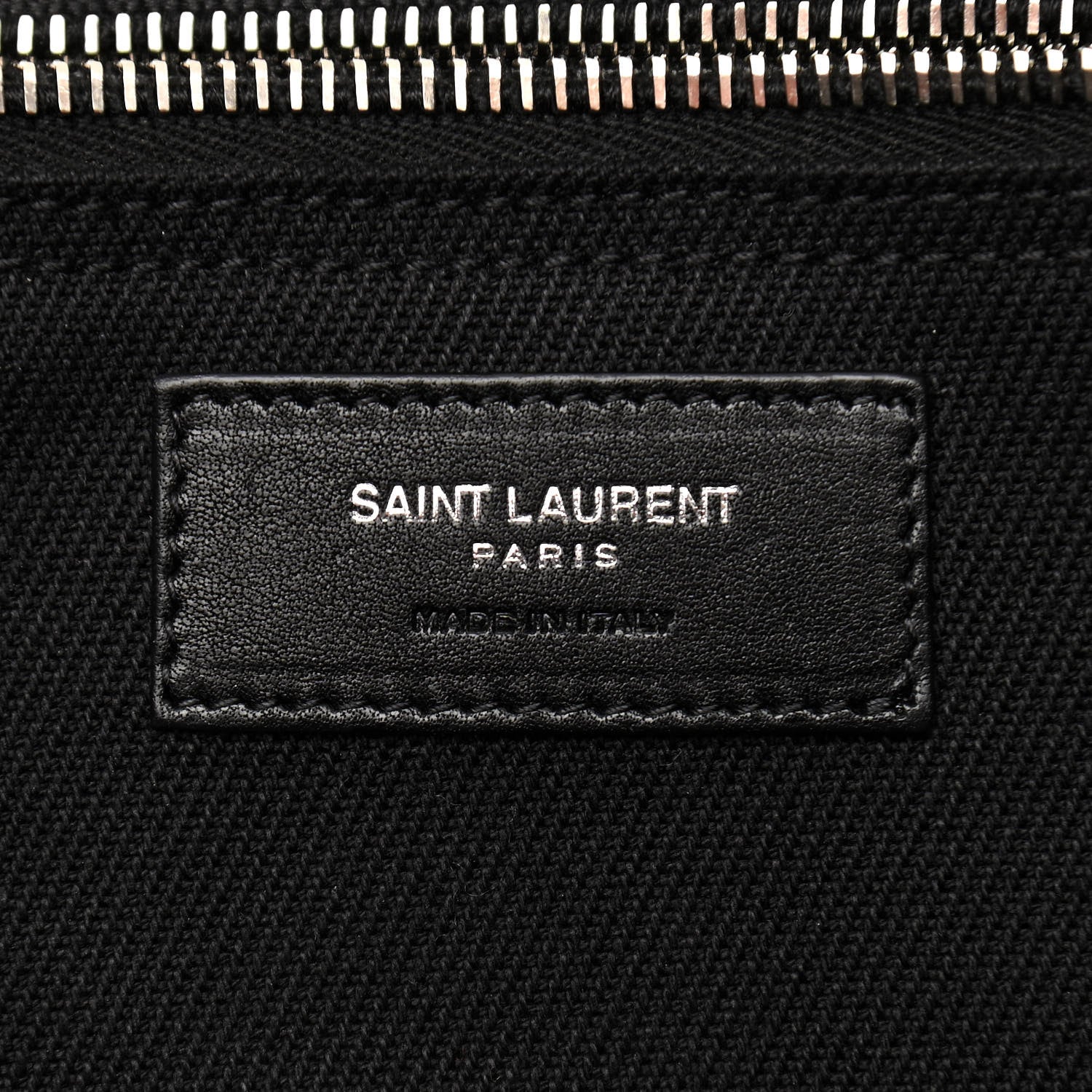 Saint Laurent Linen Calfskin Rive Gauche Tote Black 7 of 13