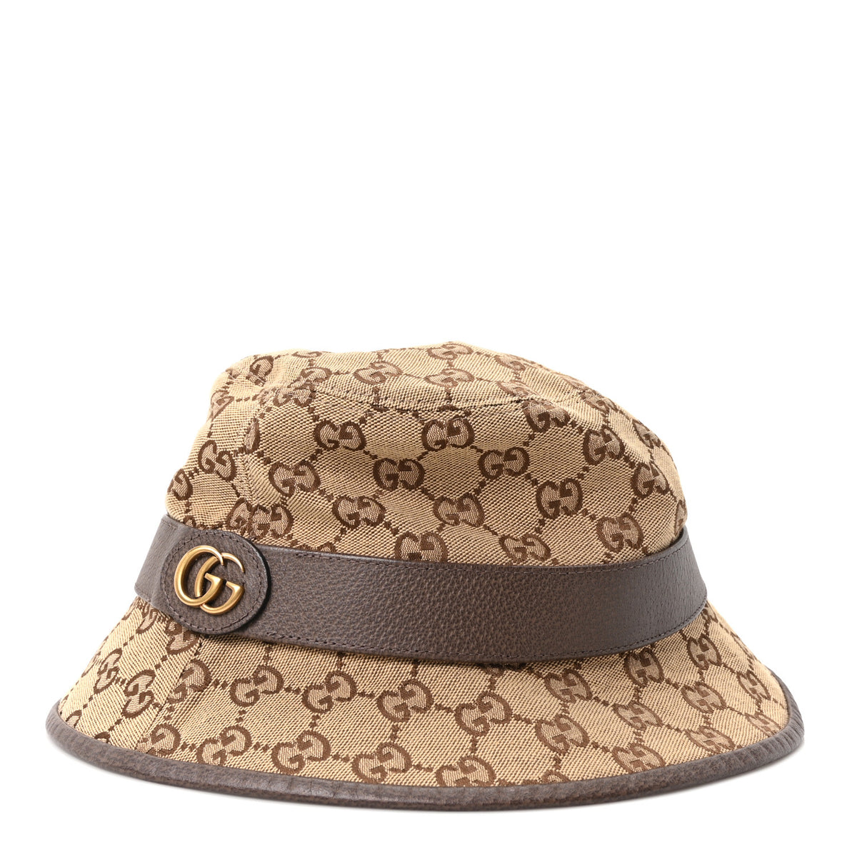 Monogram Textured Dollar Calfskin GG Jago Bucket Hat S Cacao Beige