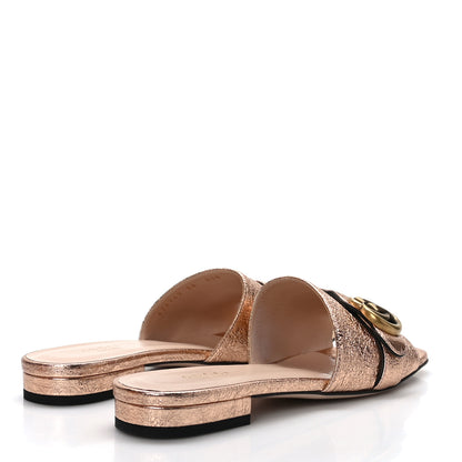 Gucci Galassia GG Marmont Flat Slide Sandals 38 Salmone 4 of 9