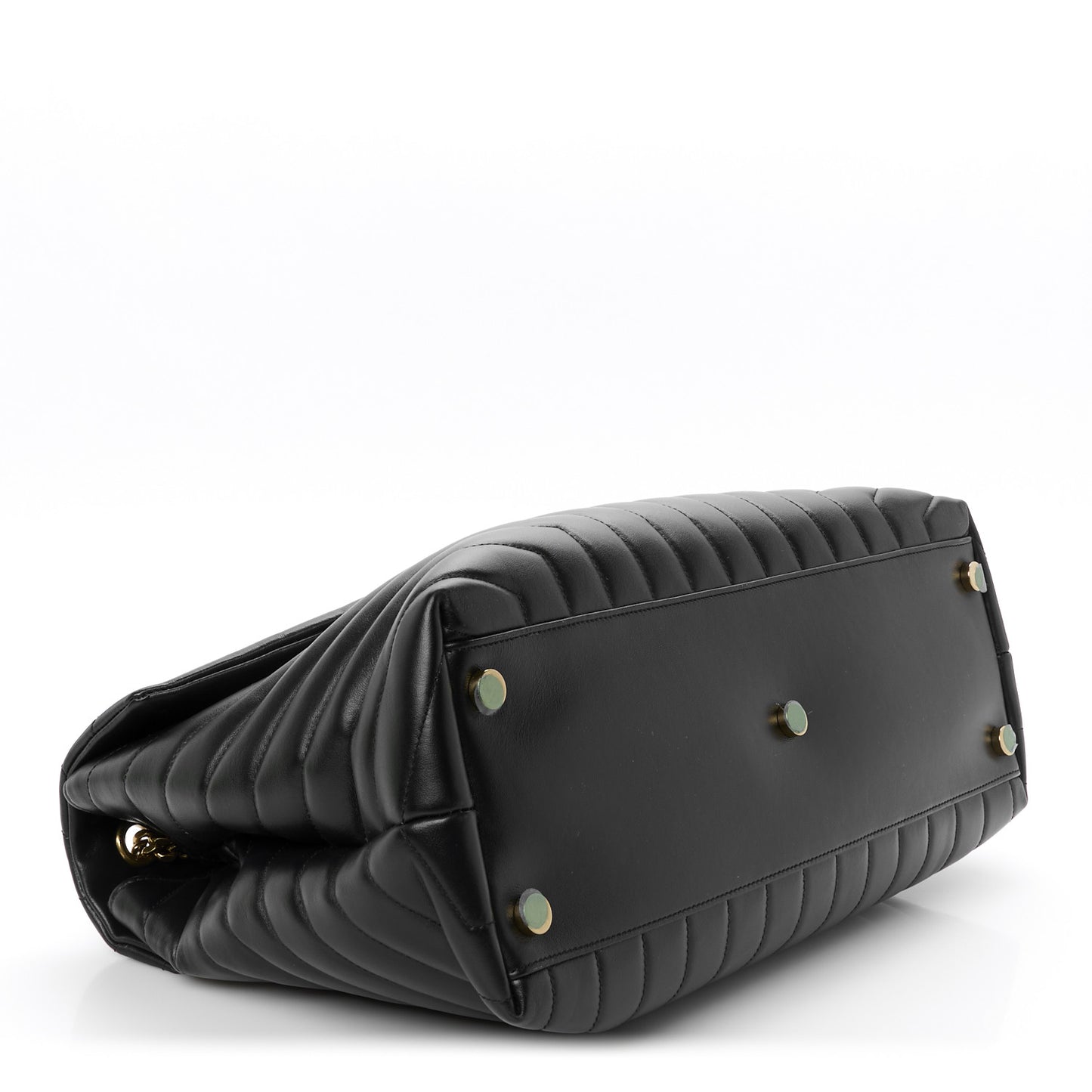Calfskin Y Quilted Monogram Large Loulou Chain Satchel Black
