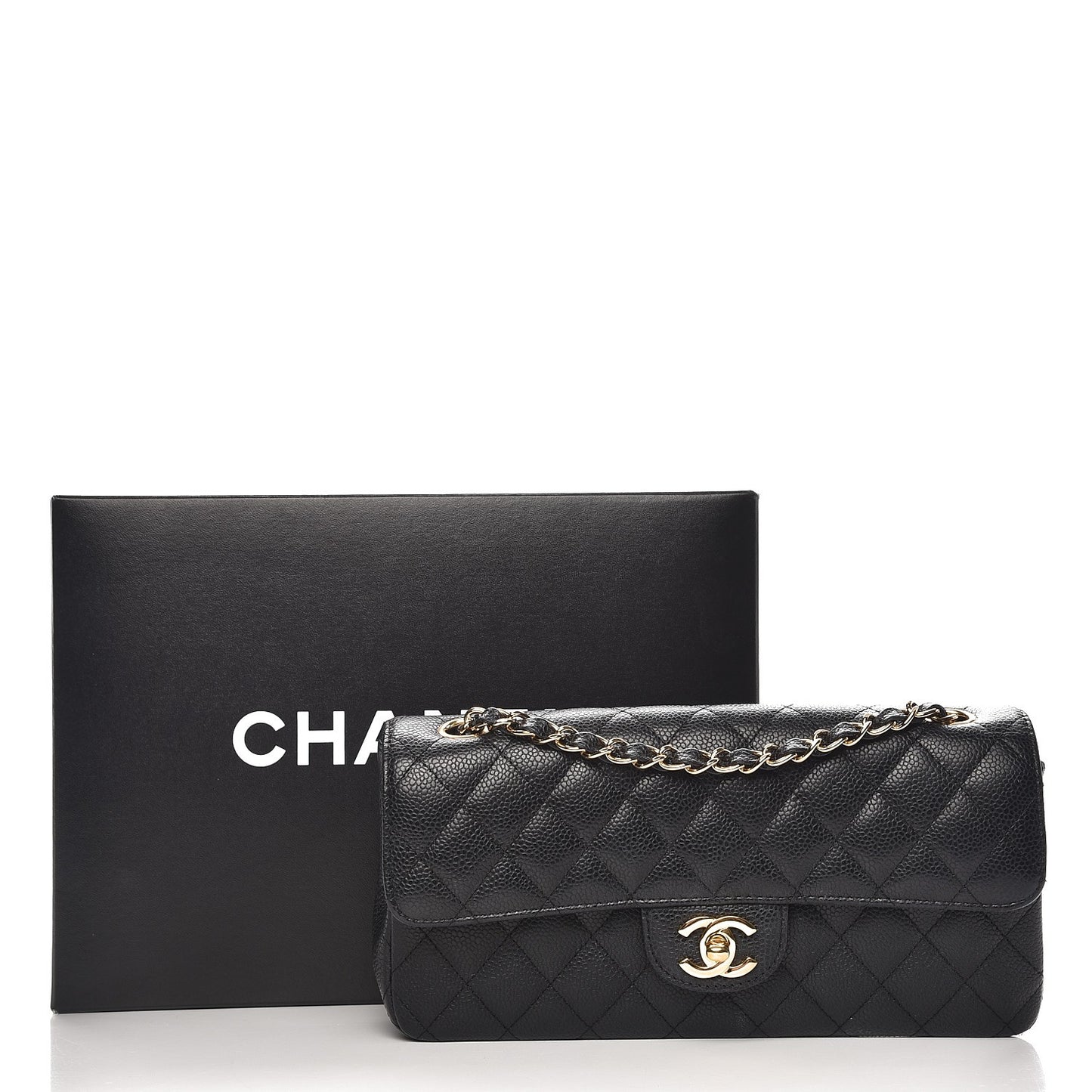 Caviar Quilted East West Flap Black