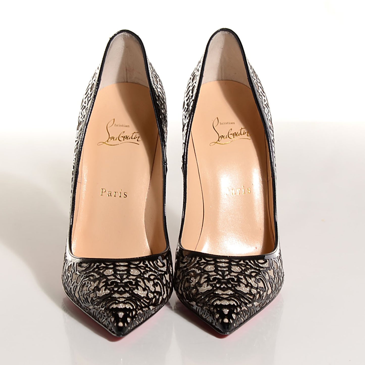 Patent Suede Glitter So Pretty 120 Pumps 39.5 Black Silver