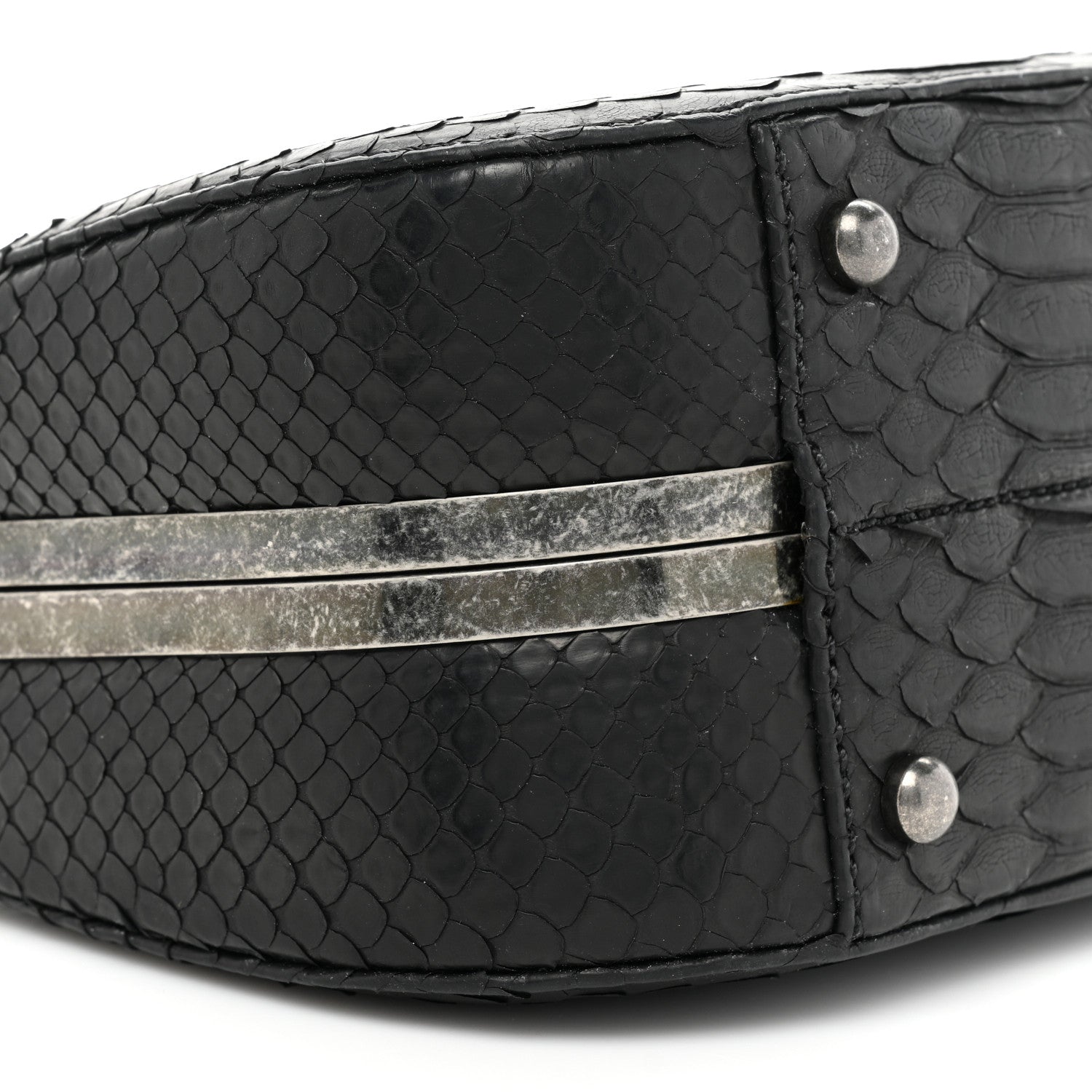 Chanel Snakeskin Box Kisslock Crosssbody Black 10 of 14