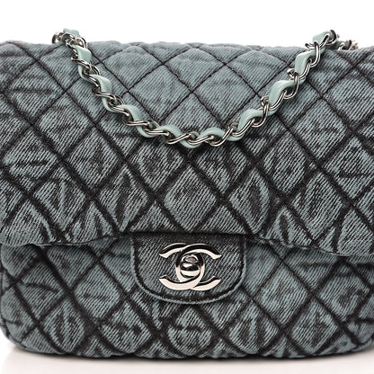Chanel Washed Denim Quilted Small Denimpression Flap Blue Black 9 of 10