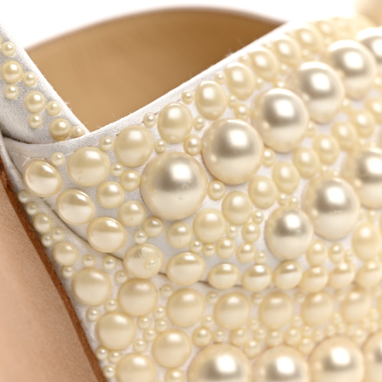 Pearl Satin Sacaria 120 Sandals 41 White