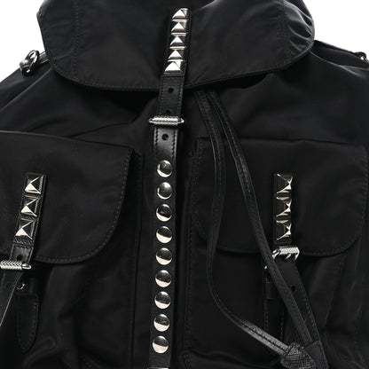 Prada Nylon New Vela Studded Backpack Black 7 of 9