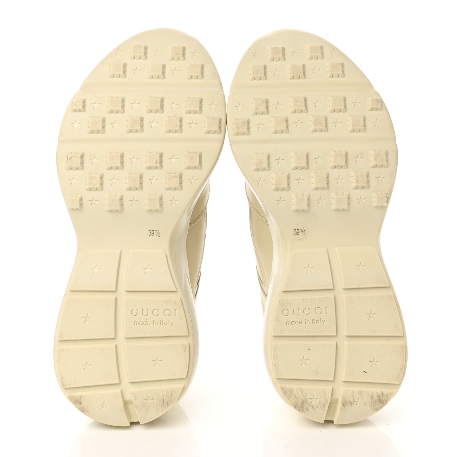 Gucci Calfskin Logo Womens Rhyton Sneakers 39.5 Ivory 5 of 11