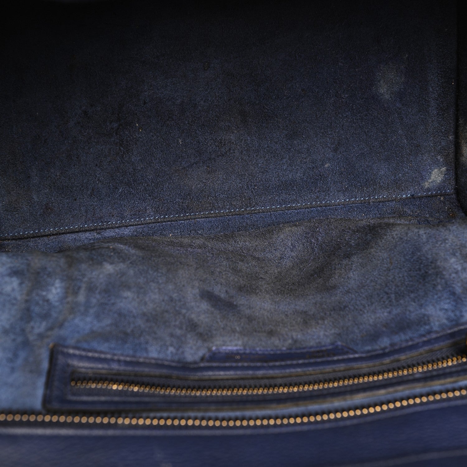 Celine Drummed Calfskin Mini Luggage Indigo 9 of 13
