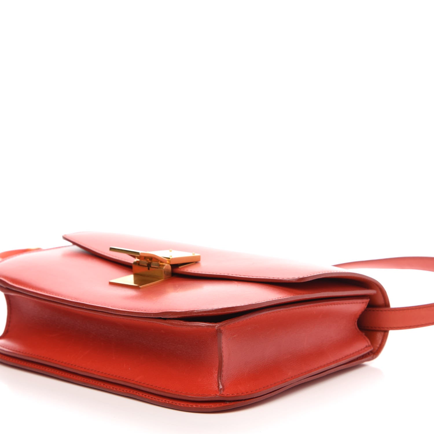 Celine Box Calfskin Medium Classic Box Flap Bag Red 9 of 12