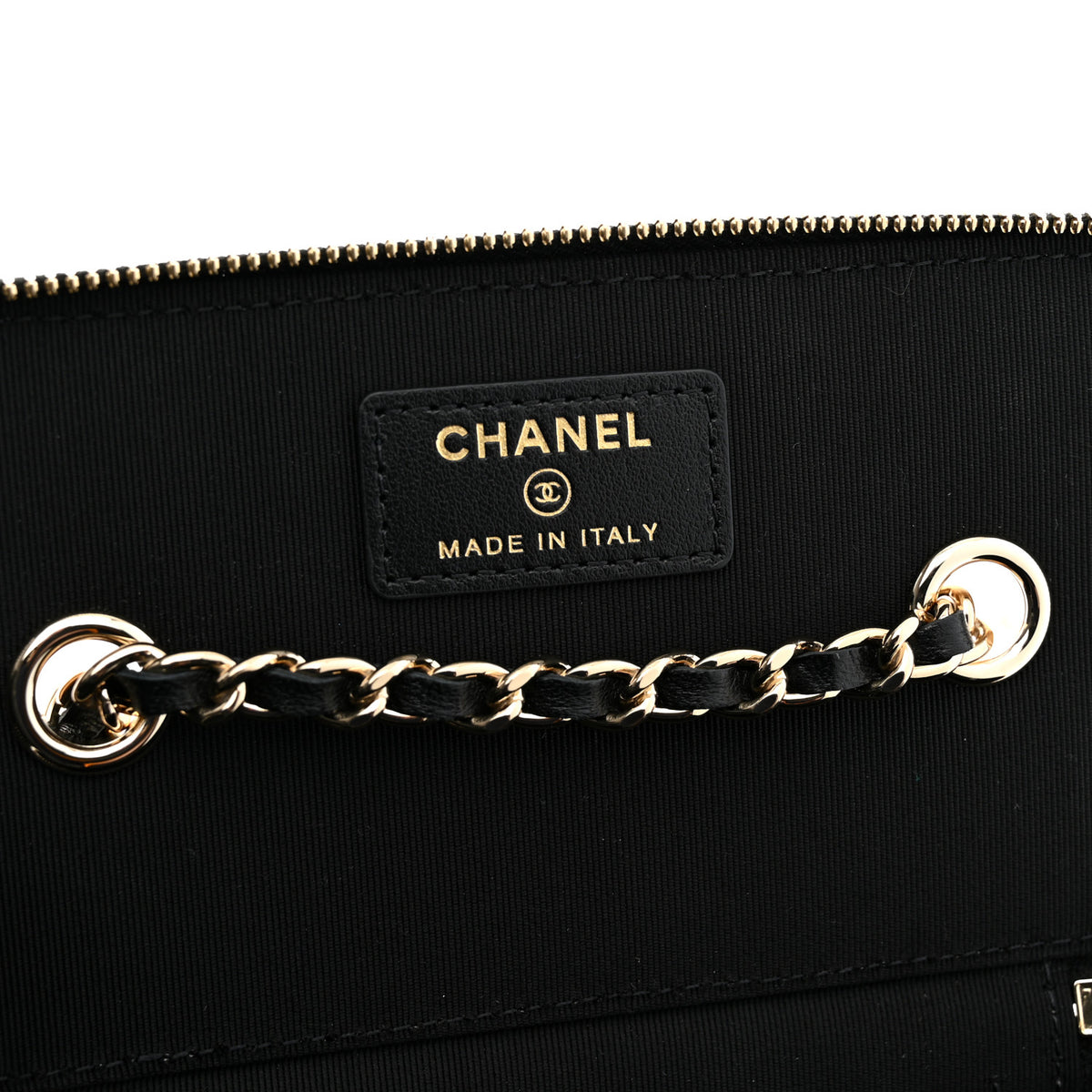 Chanel Lambskin Camellia Embossed Small Vanity Case With Chain Black 6 of 11