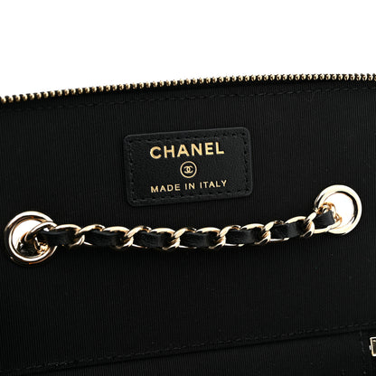 Chanel Lambskin Camellia Embossed Small Vanity Case With Chain Black 6 of 11