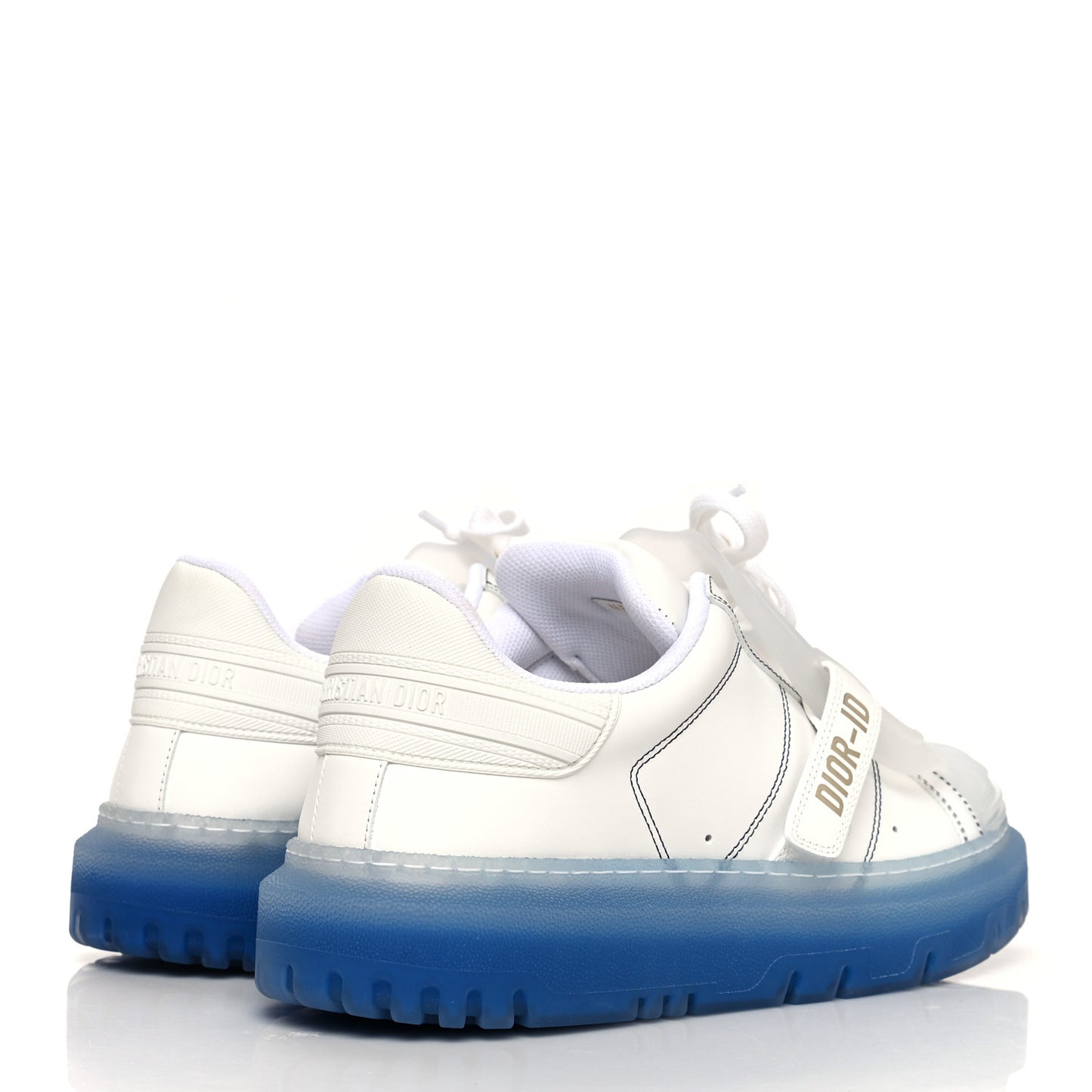 Calfskin Clear Rubber Dior-ID Platform Sneakers 41 White Deep Blue