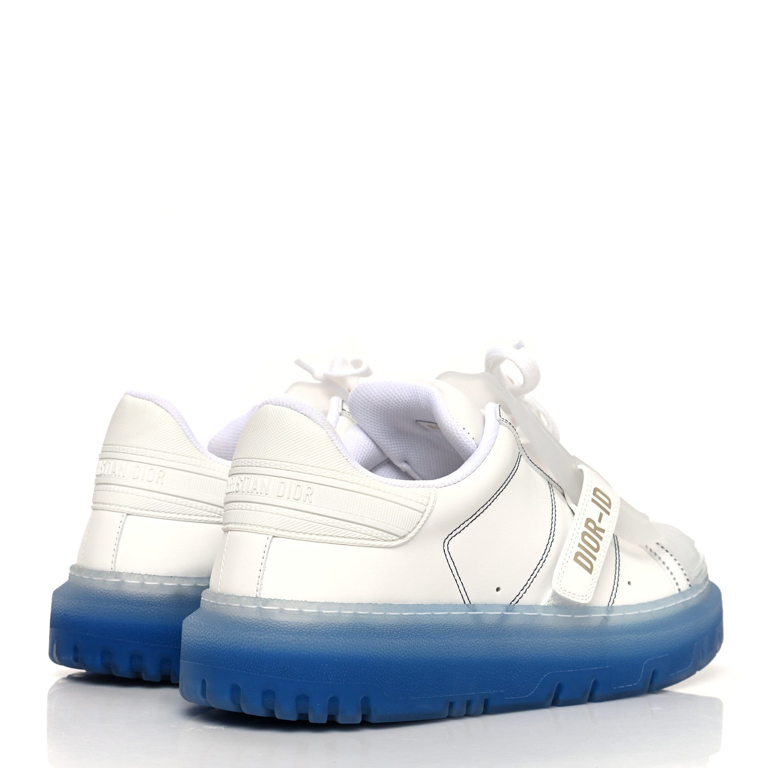 Christian Dior Calfskin Clear Rubber Dior-ID Platform Sneakers 41 White Deep Blue 4 of 7