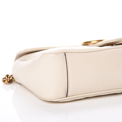 Gucci Calfskin Matelasse Small GG Marmont Shoulder Bag White 8 of 9