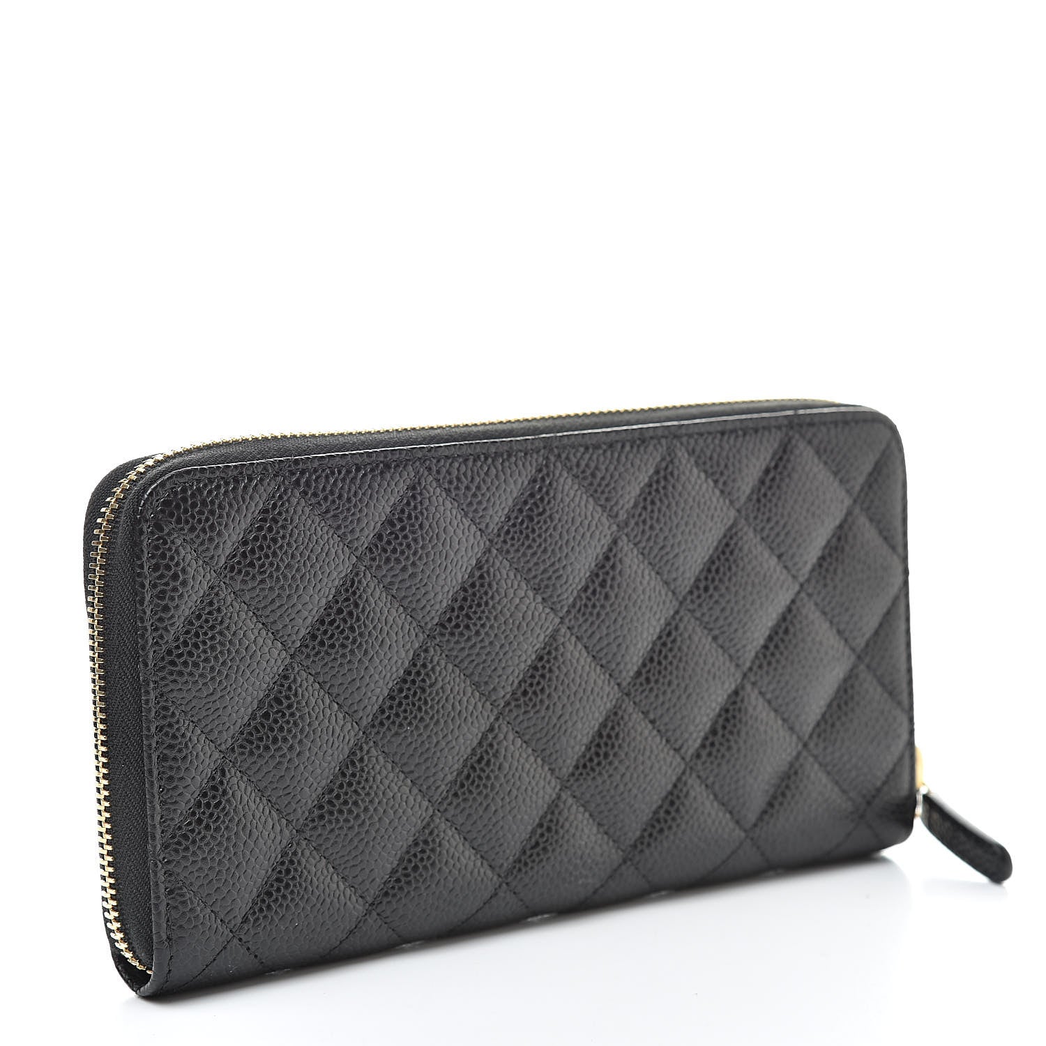 Chanel Caviar Quilted Large Gusset Zip Around Wallet Black 3 of 9