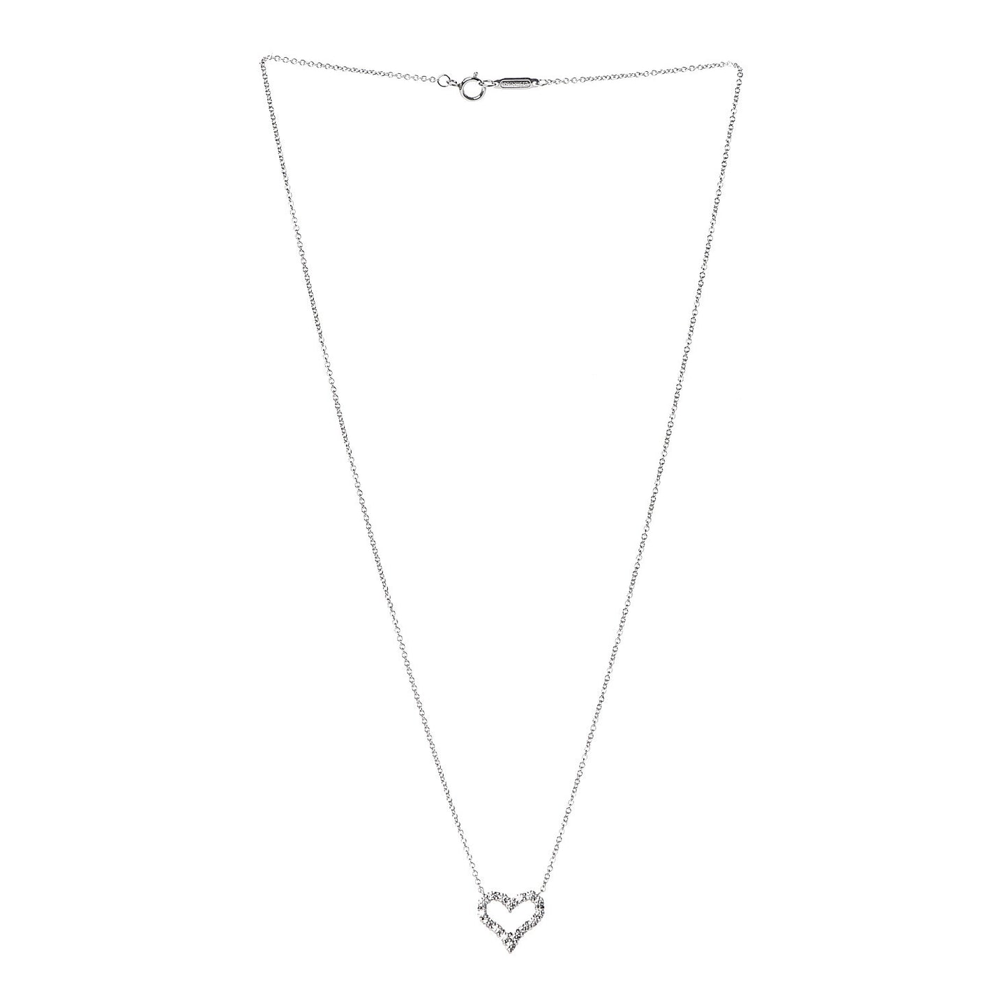 Platinum Diamond Mini Heart Pendant Necklace