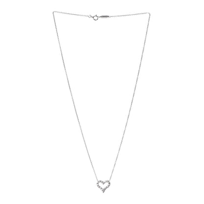 Tiffany Platinum Diamond Mini Heart Pendant Necklace 3 of 6