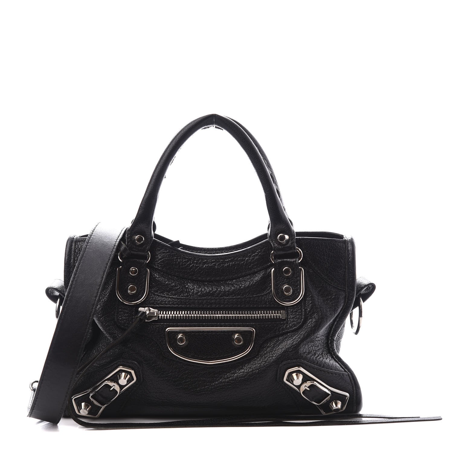 Balenciaga Chevre Silver Metallic Edge Hardware Mini City Black 1 of 10