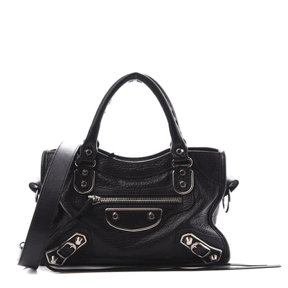 Balenciaga Chevre Silver Metallic Edge Hardware Mini City Black 1 of 10