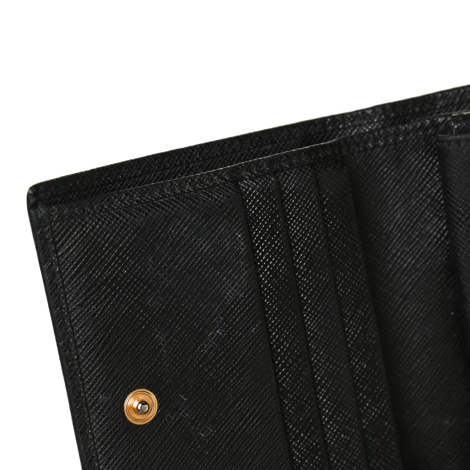 Prada Saffiano Metal Bi-Fold Wallet Black 9 of 9