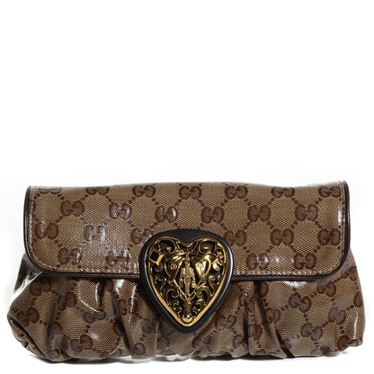 Gucci Crystal Monogram Babouska Clutch Dark Brown 1 of 7