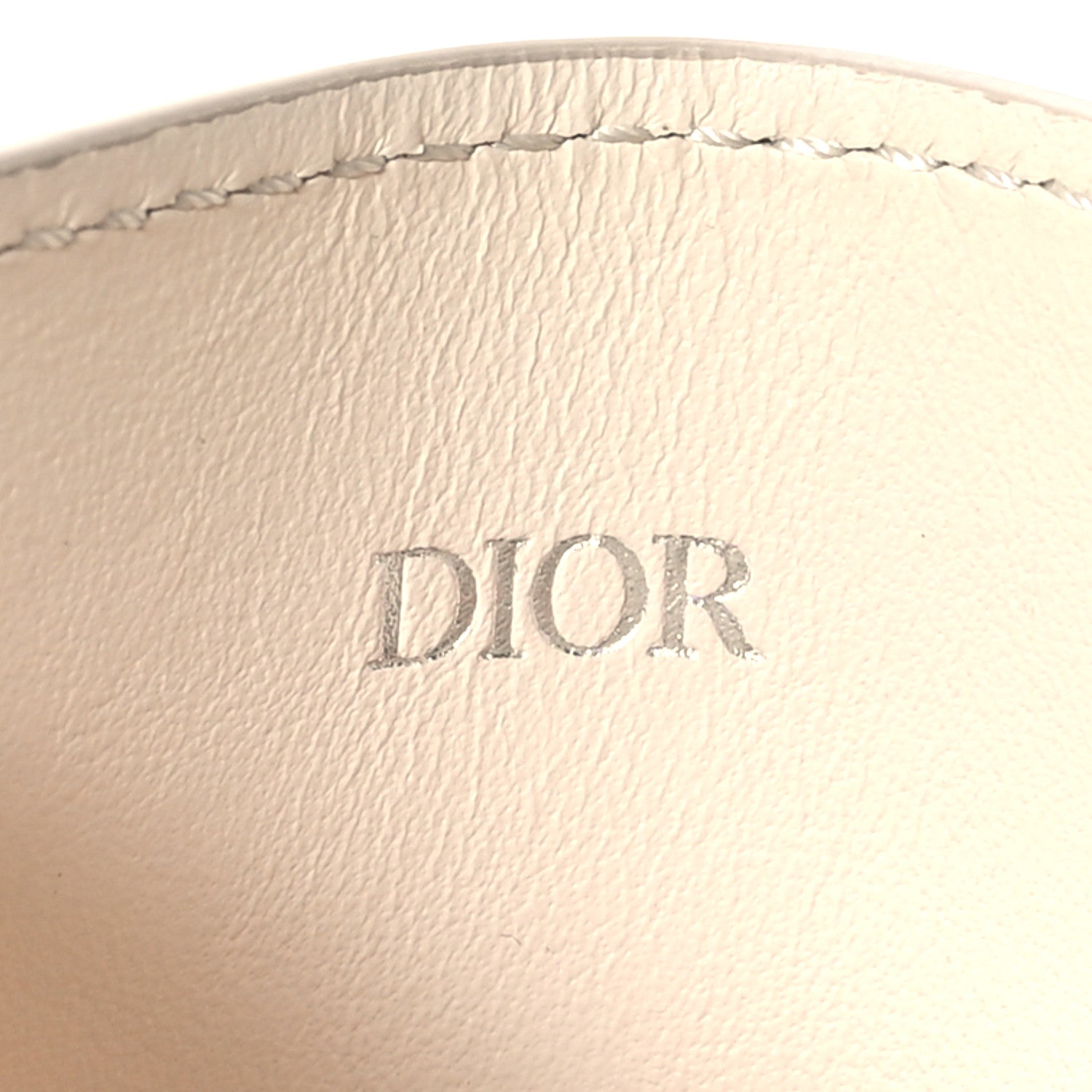 Christian Dior Calfskin CD Diamond Canvas Card Holder Natural 6 of 9