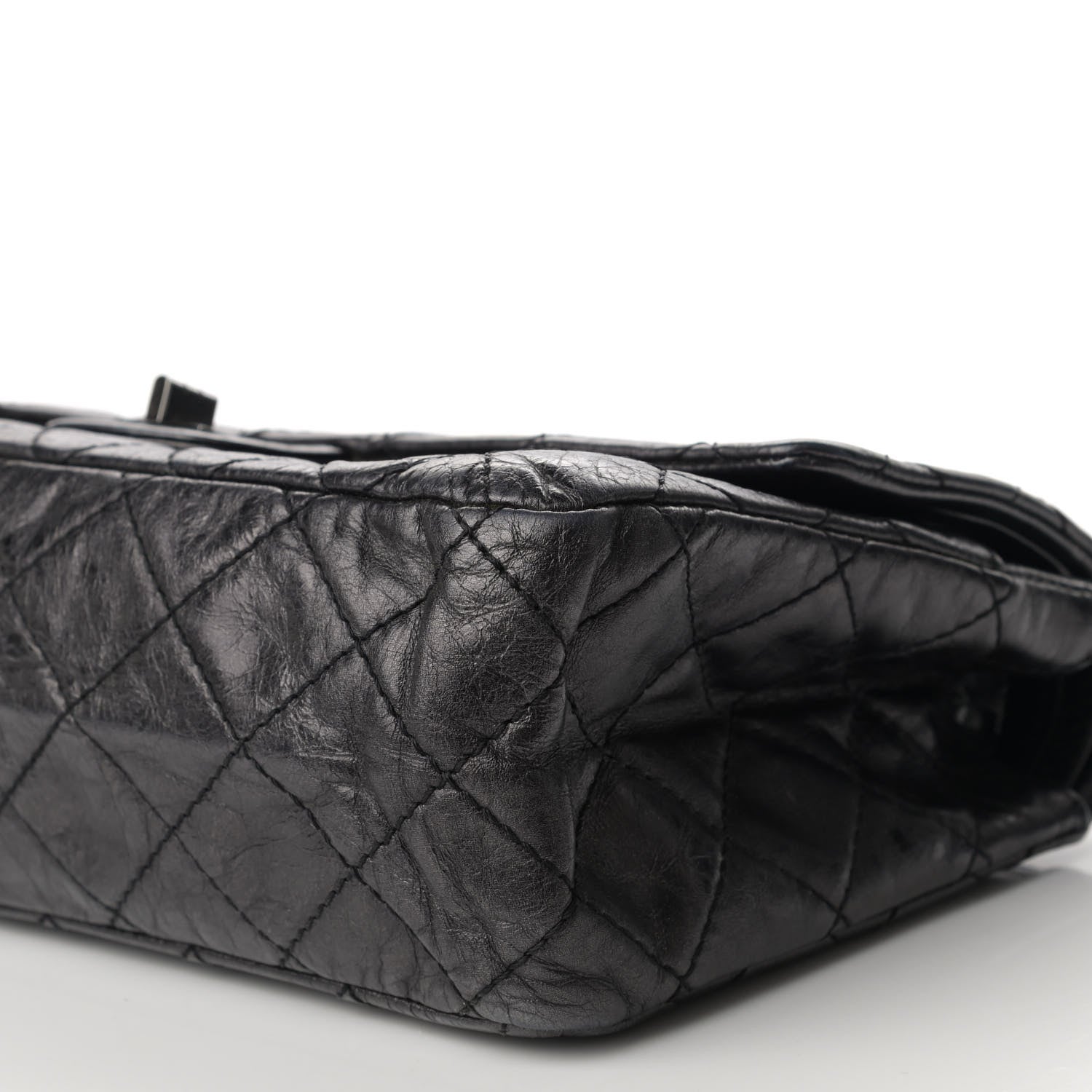Chanel Metallic Aged Calfskin Quilted 2.55 Reissue 226 Flap Dark Silver 10 of 11