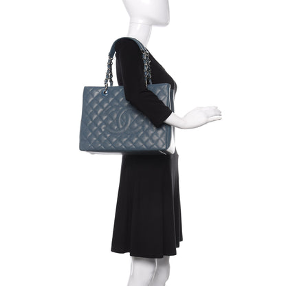 Chanel Caviar Quilted Grand Shopping Tote GST Blue 2 of 11