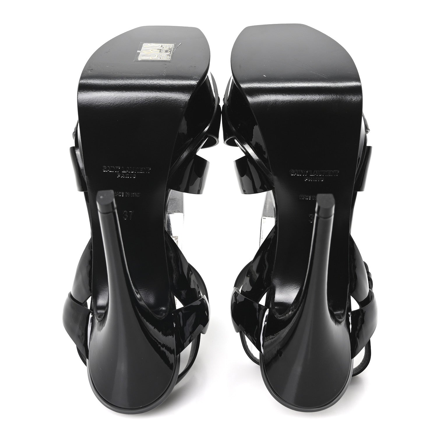 Saint Laurent Patent Tribute 105 Platform Sandals 37 Black 6 of 9