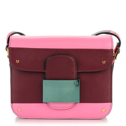 Valentino Garavani Calfskin Rivet Colorblock Mini Shoulder Bag Ninphea Rubin 1 of 7