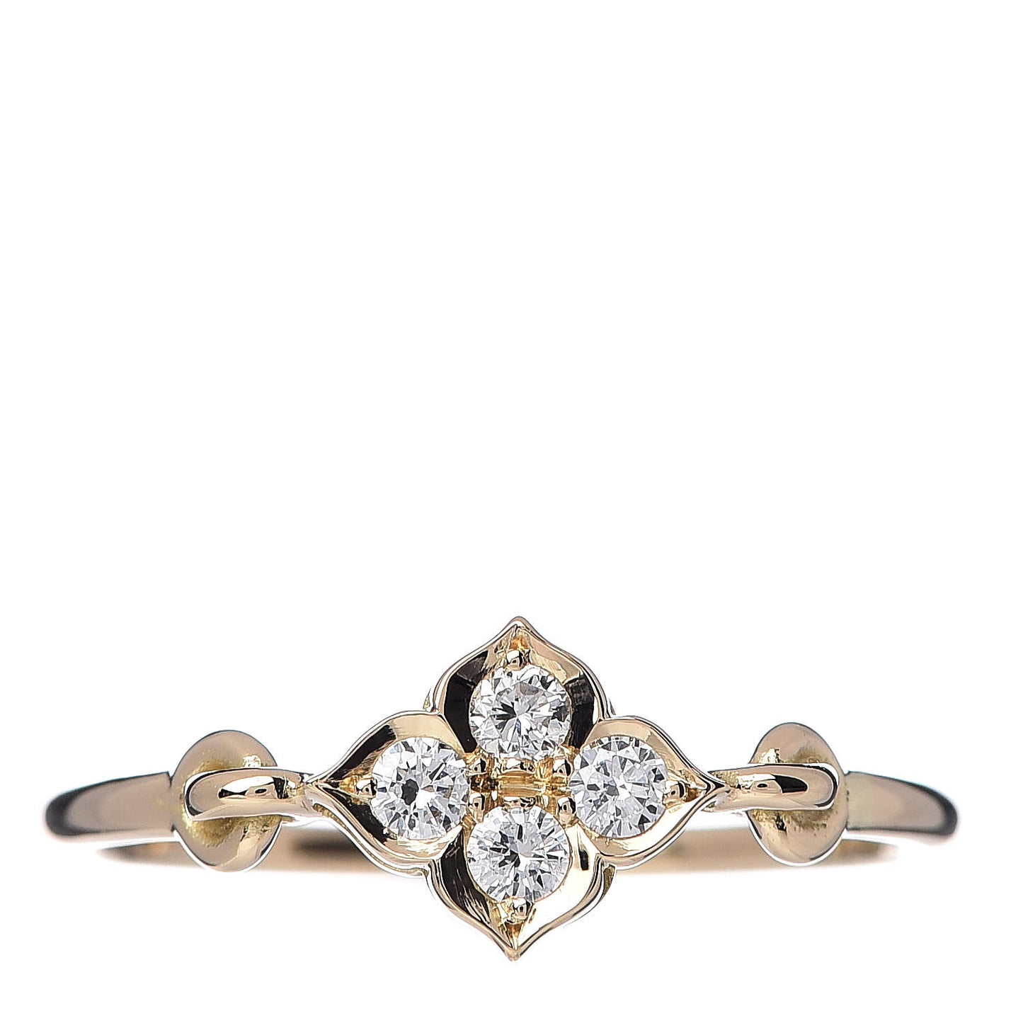 18K Yellow Gold Diamond Hindu Floral Ring 52 6