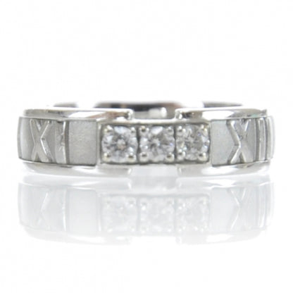 Tiffany 18k White Gold Diamond Atlas Ring 6 1 of 8