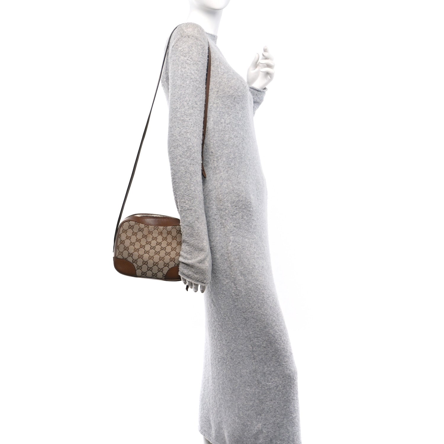 Gucci Monogram Mini Bree Messenger Bag Beige Tabacco 2 of 10