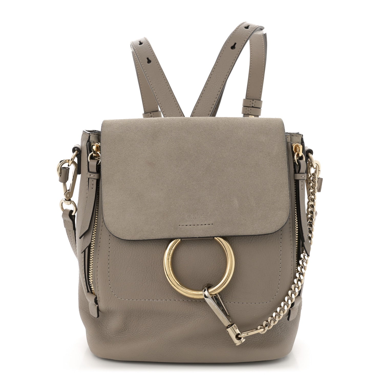 Chloe Suede Calfskin Small Faye Backpack Motty Grey 1 of 14