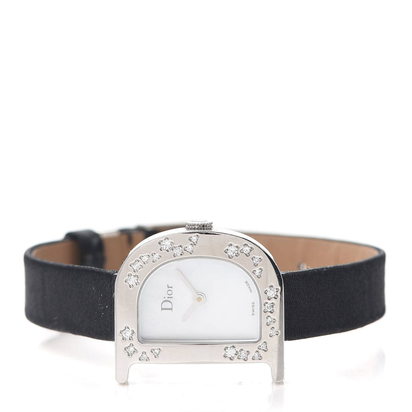 Stainless Steel Satin Diamond Mother of Pearl 22mm Lady D Quartz Watch