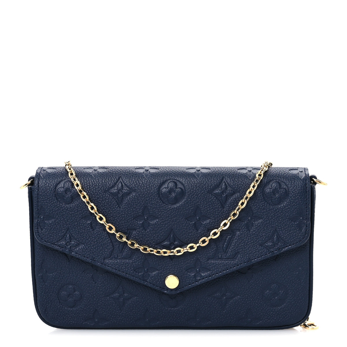 Louis Vuitton Empreinte Pochette Felicie Chain Wallet Navy 1 of 10