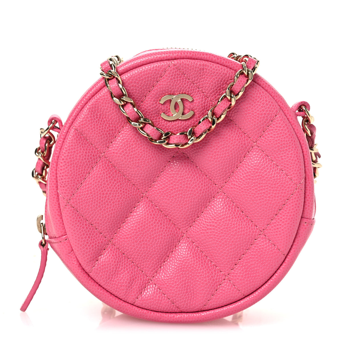 Chanel Caviar Quilted Round Clutch With Chain Pink 1 of 11