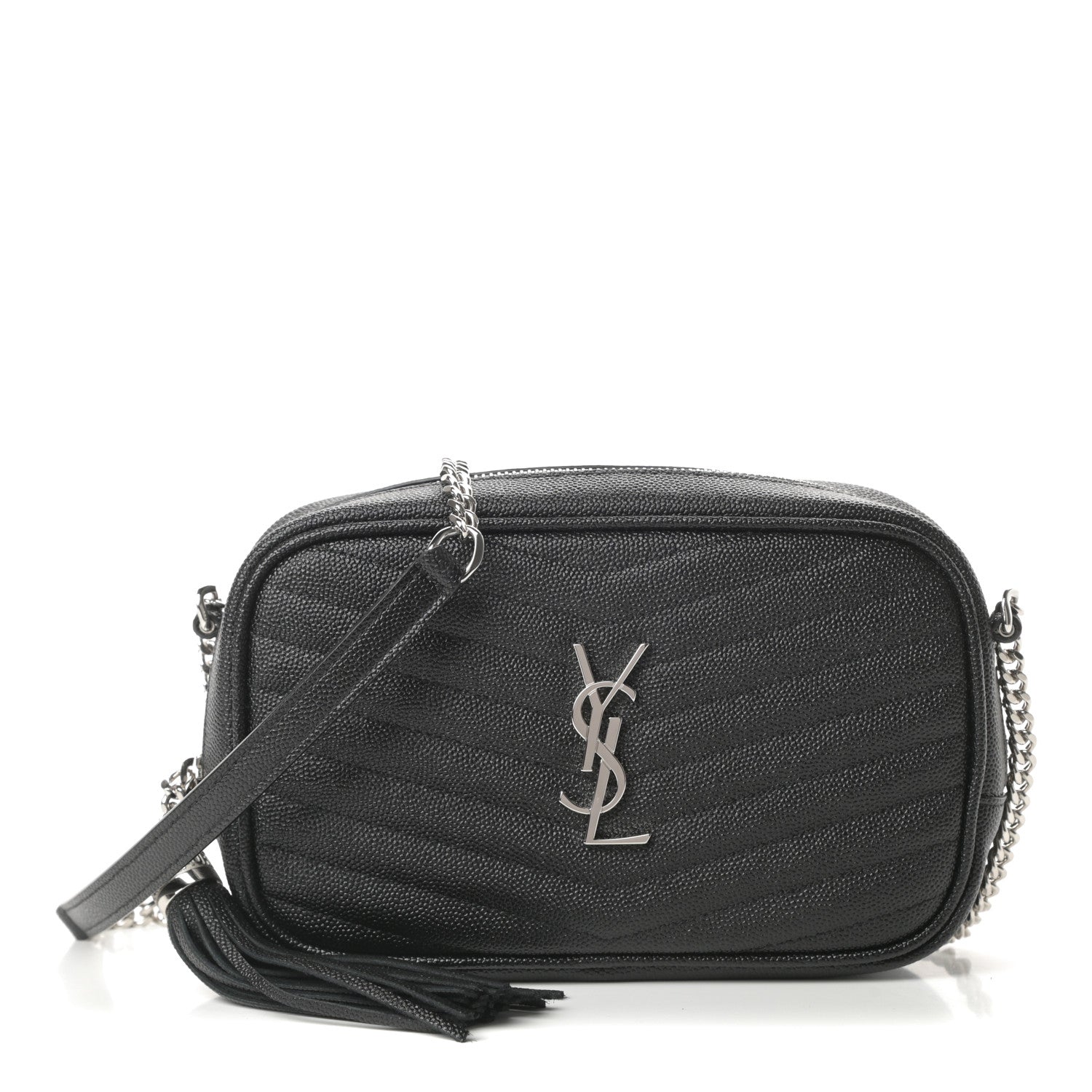 Saint Laurent Grain De Poudre Matelasse Monogram Mini Lou Camera Bag Black 1 of 20
